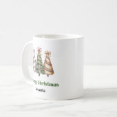 Luxury Leopard Christmas Trees Custom Name Mug コーヒーマグカップ (正面左)