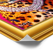 Luxury Leopard Portrait with Diamond Necklace – Bo ポスター (角)