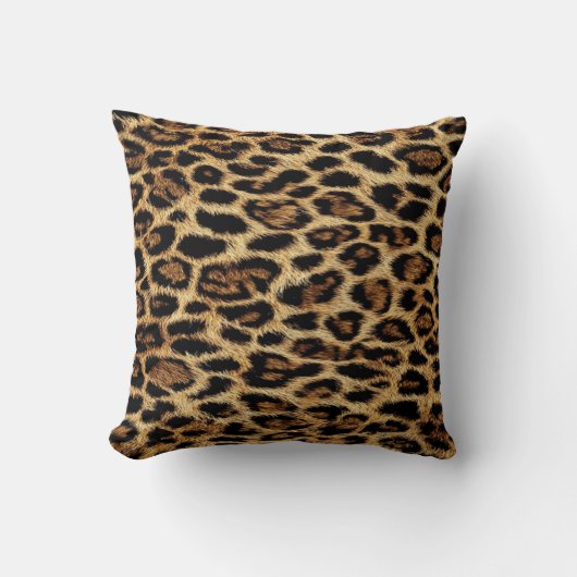 Luxury Leopard Skin Elegant Wild Animal Fur Design クッション (正面)