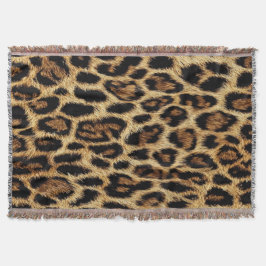 Luxury Leopard Skin Elegant Wild Animal Fur Design スローブランケット