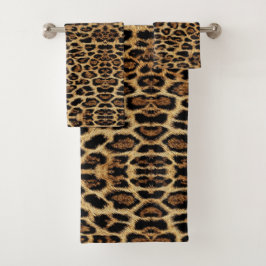 Luxury Leopard Skin Elegant Wild Animal Fur Design バスタオルセット