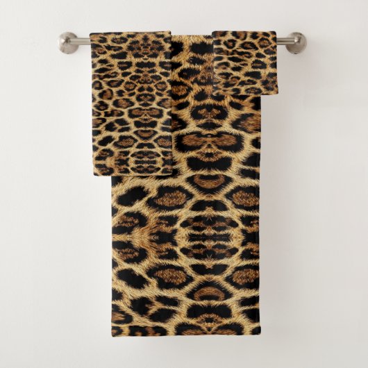 Luxury Leopard Skin Elegant Wild Animal Fur Design バスタオルセット (インサイチュ)