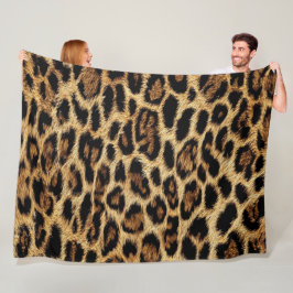 Luxury Leopard Skin Elegant Wild Animal Fur Design フリースブランケット