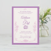 Luxury Light Purple wedding invitation 招待状 (スタンド正面)