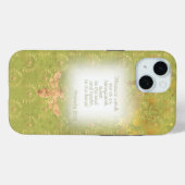 Luxury Lime Green Gold Bee Wreath Grid Scripture  Case-Mate iPhoneケース (裏面 (横))