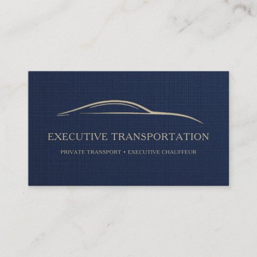 Luxury Linen Executive Transport Navy Blue 名刺 (正面)