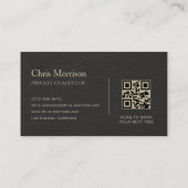 Luxury Linen Transport Car QR Code Black & Gold 名刺 (裏面)