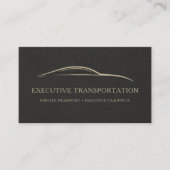 Luxury Linen Transport Car QR Code Black & Gold 名刺 (正面)