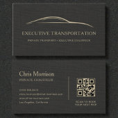 Luxury Linen Transport Car QR Code Black & Gold 名刺