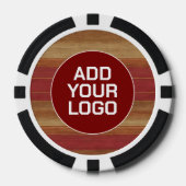 Luxury Linen Trendy Burgundy Gold Collection ポーカーチップ (正面)