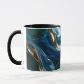 Luxury Liquid Gold & Blue Glass Mug マグカップ (左)