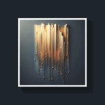 Luxury Liquid Gold Drips - Modern Metallic Rain Ab キャンバスプリント<br><div class="desc">A stunning contemporary abstract featuring elongated, vertical drips of molten liquid gold falling against a deep slate background. The design incorporates shimmering gold dust and a 3D metallic effect, creating a sense of luxury and sophisticated movement. Ideal for executive offices, high-end corridors, or as a chic statement piece in modern...</div>