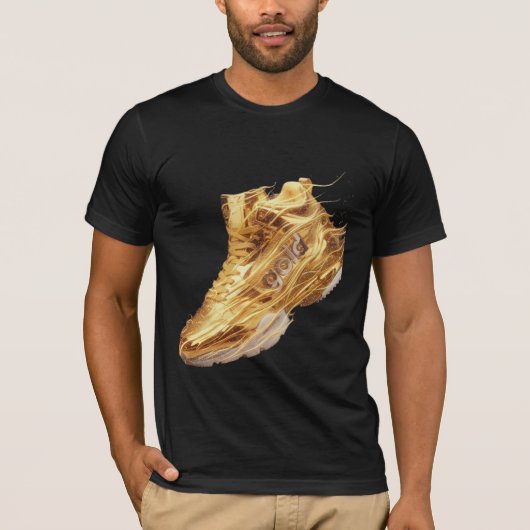 Luxury Liquid Gold Sneaker - Urban Streetwear Art Tシャツ (正面)