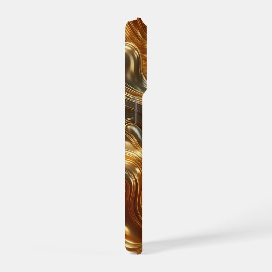 Luxury Liquid Gold Waves - Seamless Metallic Fluid iPhoneケース (右側面)
