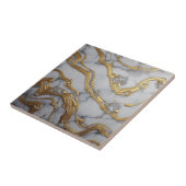 Luxury Liquid Gold & White Marble Design タイル (側面)