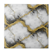 Luxury Liquid Gold White Marble Elegant タイル (正面)
