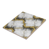 Luxury Liquid Gold White Marble Elegant タイル (側面)