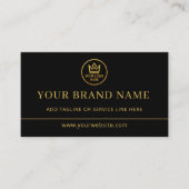 Luxury Logo Black Gold QR Code 名刺 (正面)