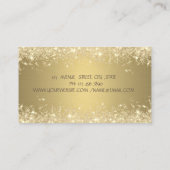 Luxury Lotus Flower Gold Glitter Dust Sage Green 名刺 (裏面)