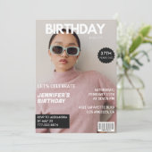 Luxury Magazine写真エレガント37歳の誕生日 招待状 (スタンド正面)