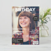 Luxury Magazine写真エレガント47歳の誕生日 招待状 (スタンド正面)