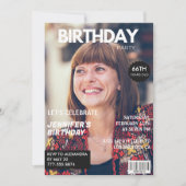 Luxury Magazine写真エレガント66th birthday 招待状 (正面)