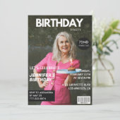 Luxury Magazine写真エレガント72歳の誕生日 招待状 (スタンド正面)