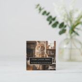 Luxury Maine Coon Cattery Photo Business Card スクエア名刺 (スタンド正面)