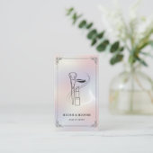 Luxury Makeup Artist with QR Code | Holographic 名刺 (スタンド正面)