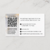 Luxury Marble Agate Accountant Tax Consultant QR 名刺 (裏面)