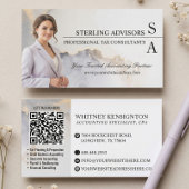 Luxury Marble Agate Accountant Tax Consultant QR 名刺