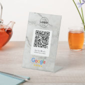Luxury Marble Business Review QR Code 台座サイン (インサイチュ)
