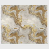 Luxury Marble Gold White Harmony Abstract Pattern ラッピングペーパー (フラット)