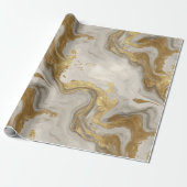 Luxury Marble Gold White Harmony Abstract Pattern ラッピングペーパー (アンロールド)