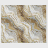 Luxury Marble Gold White Harmony Abstract Pattern ラッピングペーパー (フラット)