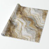 Luxury Marble Gold White Harmony Abstract Pattern ラッピングペーパー (アンロールド)