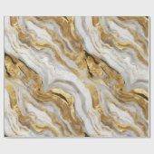 Luxury Marble Gold White Harmony Abstract Pattern ラッピングペーパー (フラット)