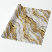 Luxury Marble Gold White Harmony Abstract Pattern ラッピングペーパー (アンロールド)