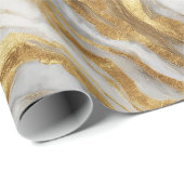 Luxury Marble Gold White Harmony Abstract Pattern ラッピングペーパー (ロールコーナー)