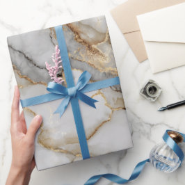 Luxury Marble Gold White Harmony Abstract Pattern ラッピングペーパー