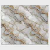 Luxury Marble Gold White Harmony Abstract Pattern ラッピングペーパー (フラット)