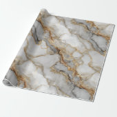 Luxury Marble Gold White Harmony Abstract Pattern ラッピングペーパー (アンロールド)