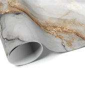 Luxury Marble Gold White Harmony Abstract Pattern ラッピングペーパー (ロールコーナー)