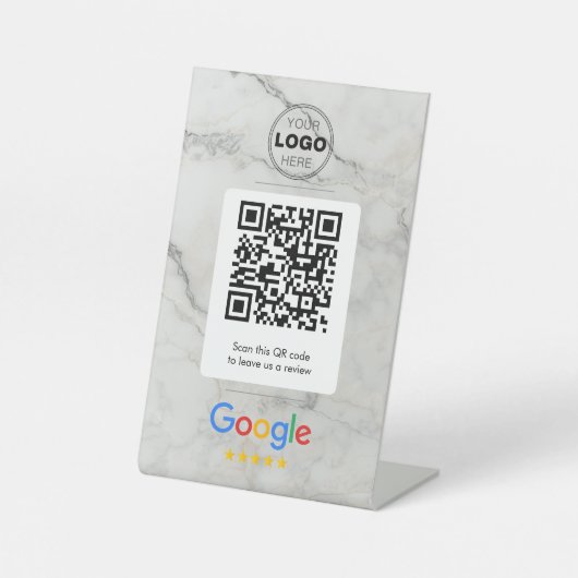 Luxury Marble Google Review QR Code Sign 台座サイン (正面)