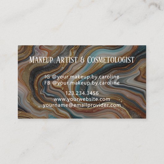 Luxury Marble Makeup Artist & Hair Stylist 名刺 (裏面)