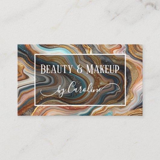 Luxury Marble Makeup Artist & Hair Stylist 名刺 (正面)