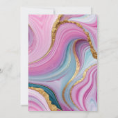 Luxury Marble Wedding Invitation Gold Pink Abstrac 招待状 (裏面)
