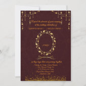 Luxury Maroon Gold Wedding Invitation | 招待状 (正面)