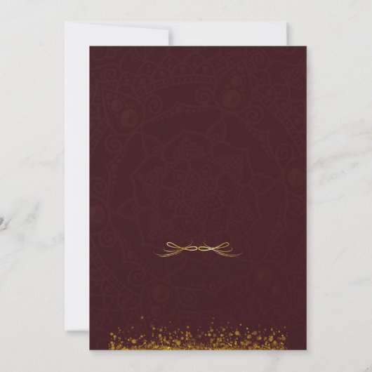 Luxury Maroon Gold Wedding Invitation | 招待状 (裏面)