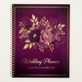Luxury Maroon & Gold Wedding Planner Book プランナー手帳 (正面)